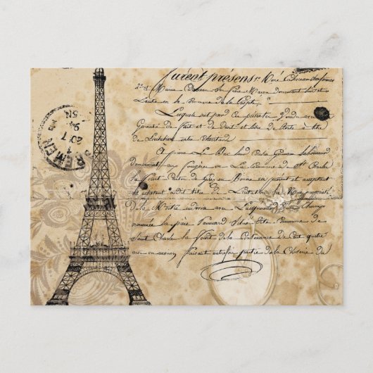 Moderne  Franse collage Eiffeltoren Briefkaart (Voorkant)