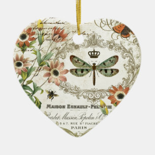 Moderne  Franse dragonfly Keramisch Ornament