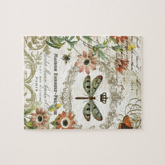 Moderne  Franse dragonfly Legpuzzel (Horizontaal)