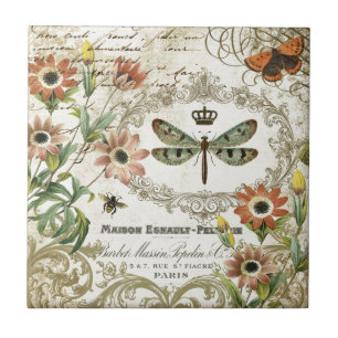 Moderne  Franse dragonfly Tegeltje