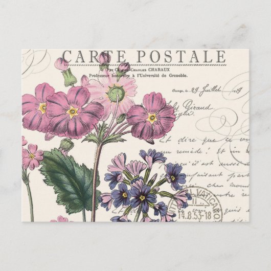 moderne  franse flora briefkaart (Voorkant)