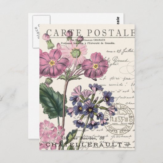 moderne franse flora briefkaart (Voorkant / Achterkant)