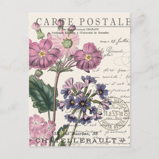 moderne  franse flora briefkaart (Voorkant)