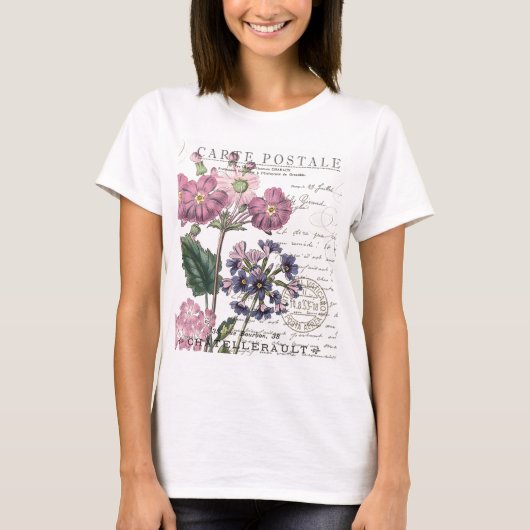 moderne  franse flora t-shirt (Voorkant)