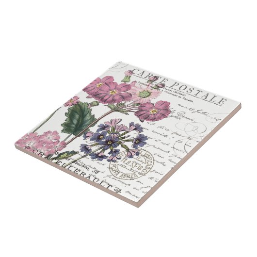 moderne franse flora tegeltje (Zijkant)