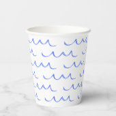 Moderne Franse Golven Water Papier Cups Papieren Bekers (Achterkant)
