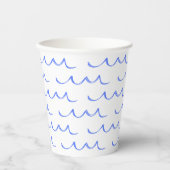Moderne Franse Golven Water Papier Cups Papieren Bekers (Voorkant)