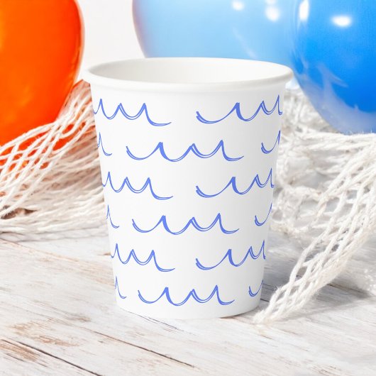 Moderne Franse Golven Water Papier Cups Papieren Bekers