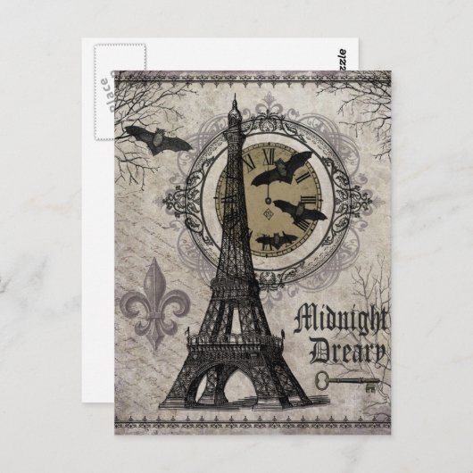 moderne franse halloween Eiffeltoren Briefkaart (Voorkant / Achterkant)