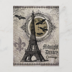 moderne  franse halloween Eiffeltoren Briefkaart