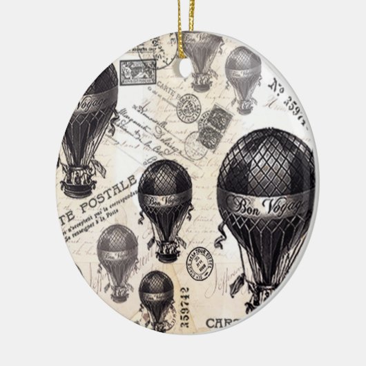 moderne  Franse heteluchtballonnen Keramisch Ornament (Links)