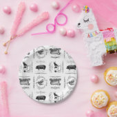 moderne  franse landbouwhuisdieren papieren bordje (Feest)