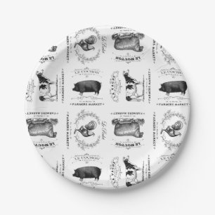 moderne franse landbouwhuisdieren papieren bordje