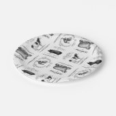 moderne  franse landbouwhuisdieren papieren bordje (Gekanteld)