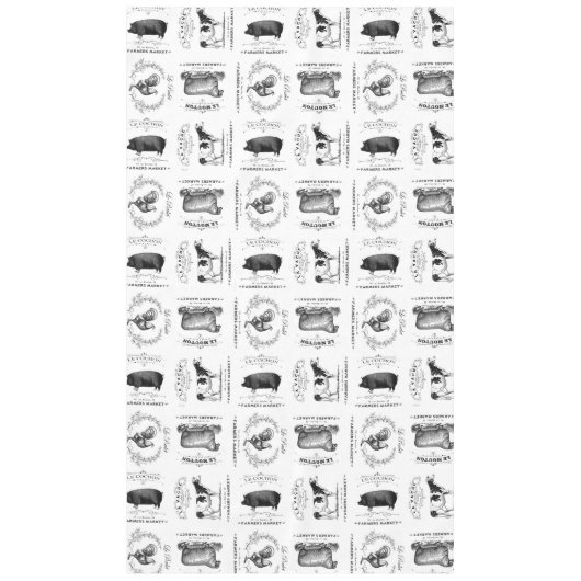 moderne  franse landbouwhuisdieren tafelkleed (Voorkant)