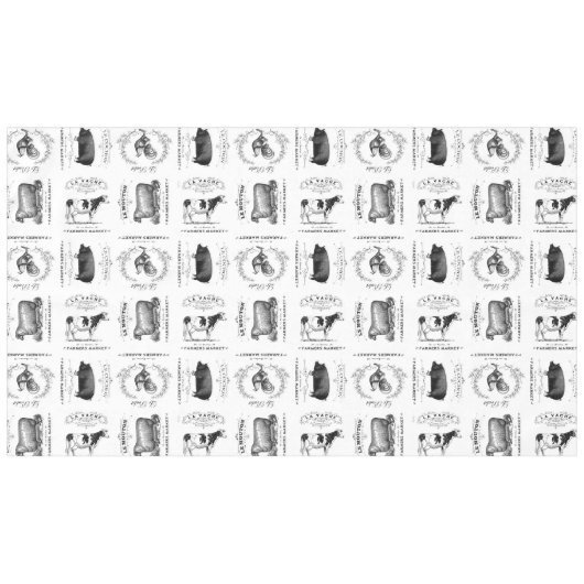 moderne  franse landbouwhuisdieren tafelkleed (Voorkant (Horizontaal))