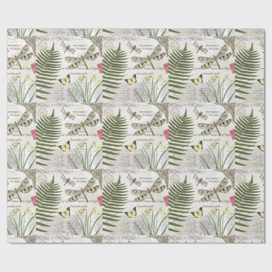 moderne  franse libellen cadeaupapier (Vlak)