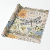 moderne franse libellen cadeaupapier (Uitgerold)