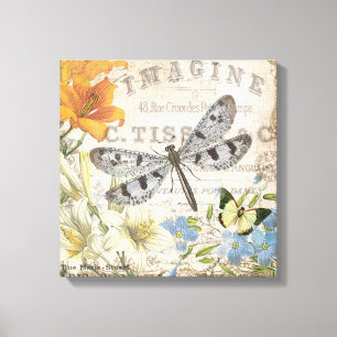 moderne franse libellen canvas afdruk