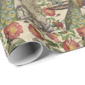 moderne  franse pauw cadeaupapier (Rol Hoek)