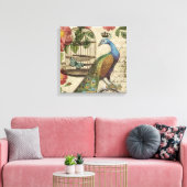 moderne franse pauw canvas afdruk (Insitu (Woonkamer))