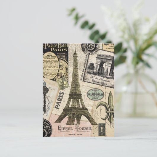 Moderne  Franse reiscollage Briefkaart (Staand voorkant)