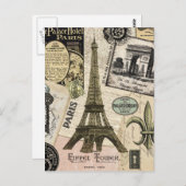 Moderne  Franse reiscollage Briefkaart (Voorkant / Achterkant)