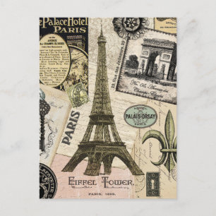 Moderne Franse reiscollage Briefkaart