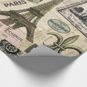 Moderne  Franse reiscollage Cadeaupapier (Hoek)