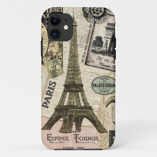 Moderne Franse reiscollage Case-Mate iPhone Case (Achterkant)