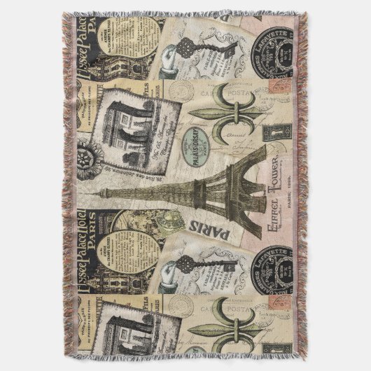 Moderne  Franse reiscollage Deken (Voorkant Verticaal)