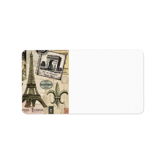 Moderne Franse reiscollage Etiket (Voorkant)