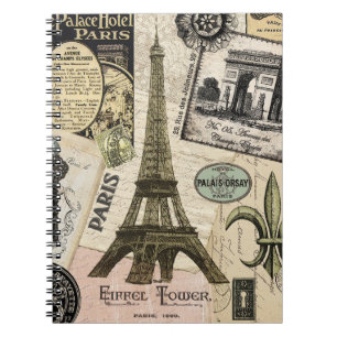 Moderne Franse reiscollage Notitieboek