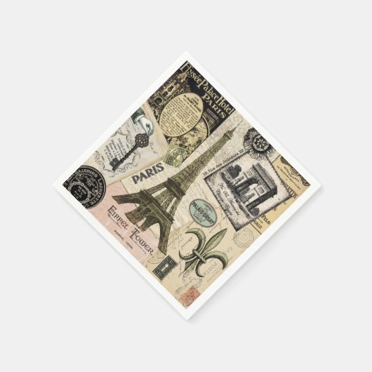 Moderne  Franse reiscollage Servet (Hoek)