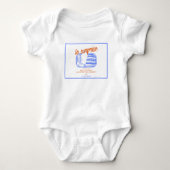 Moderne Franse Sardines Blikvis Babyfeestje Romper (Voorkant)