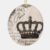 moderne franse shabbykroon keramisch ornament (Links)