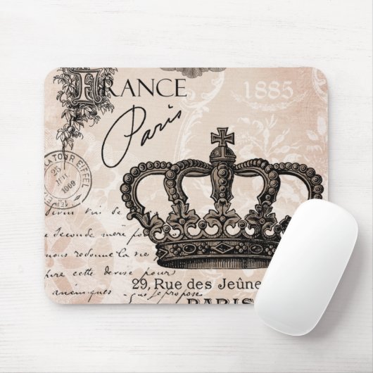 moderne  franse shabbykroon muismat (Met muis)