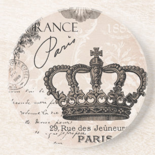 moderne franse shabbykroon zandsteen onderzetter