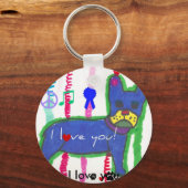 Moderne Franse stier sleutelhanger (Voorkant)