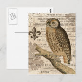 moderne  franse uil briefkaart (Voorkant / Achterkant)