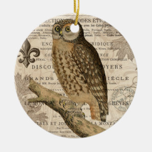 moderne franse uil keramisch ornament