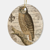 moderne franse uil keramisch ornament (Links)