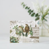 Moderne  Franse vogels en vogelkooien Briefkaart (Staand voorkant)