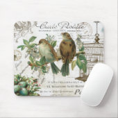 Moderne  Franse vogels en vogelkooien Muismat (Met muis)