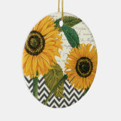 moderne franse zonnebloem keramisch ornament (Rechts)