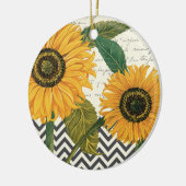 moderne franse zonnebloem keramisch ornament (Links)