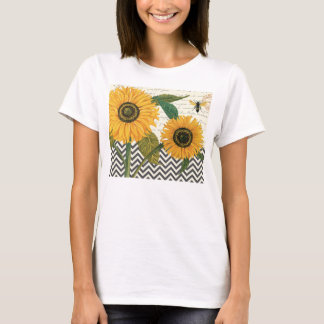 moderne franse zonnebloem t-shirt