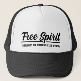 Moderne Free Spirit Black Typography Trucker Hat Trucker Pet