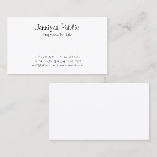 Moderne Freehand-minimalistisch fragment Visitekaartje (Voorkant / Achterkant)