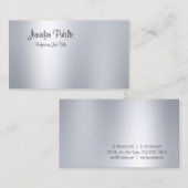 Moderne Freehand Script Silver-look minimalistisch Visitekaartje (Voorkant / Achterkant)